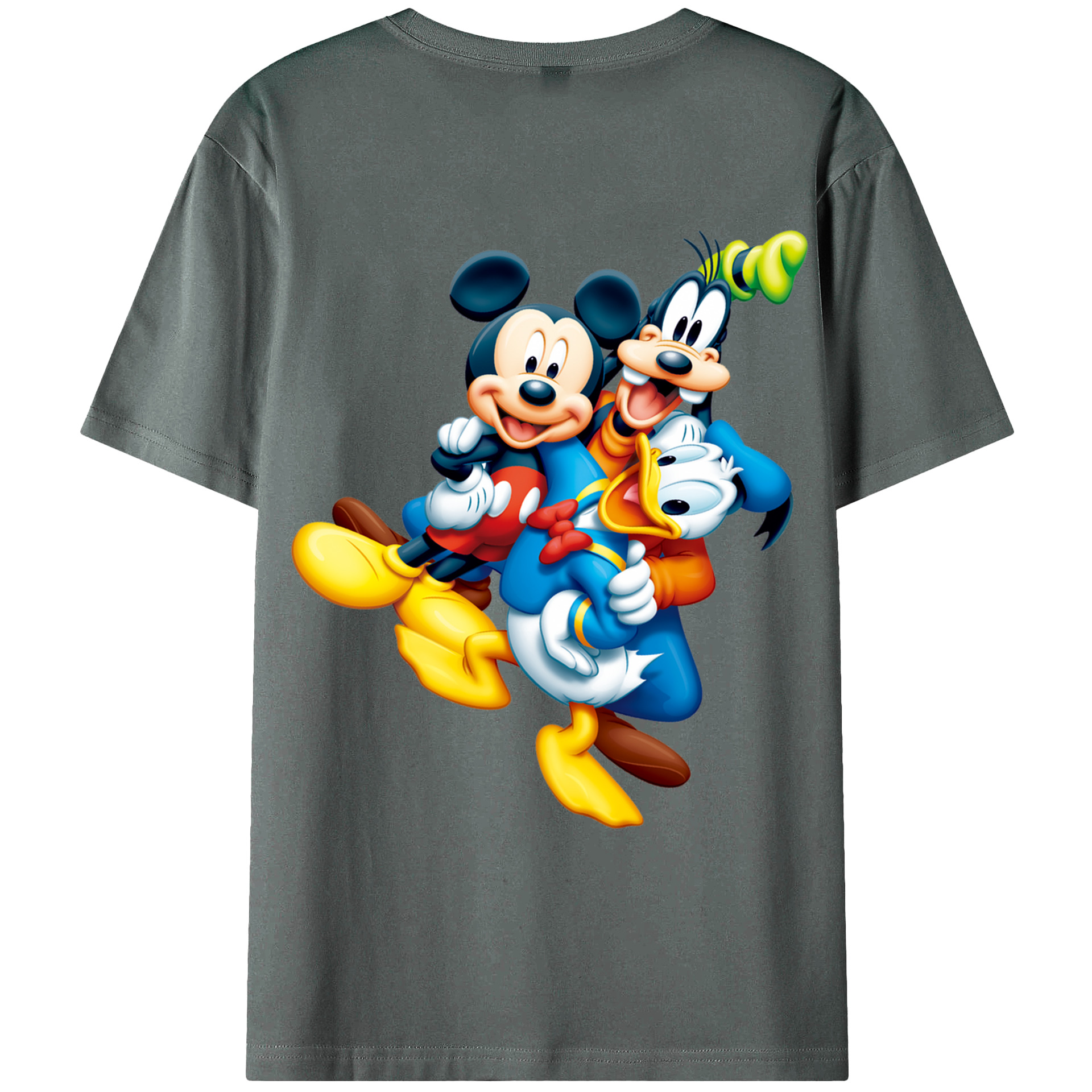 ミッキーマウス Mickey Mouse 綿100％ メンズ半袖Tシャツ（バックプリント） 通気性